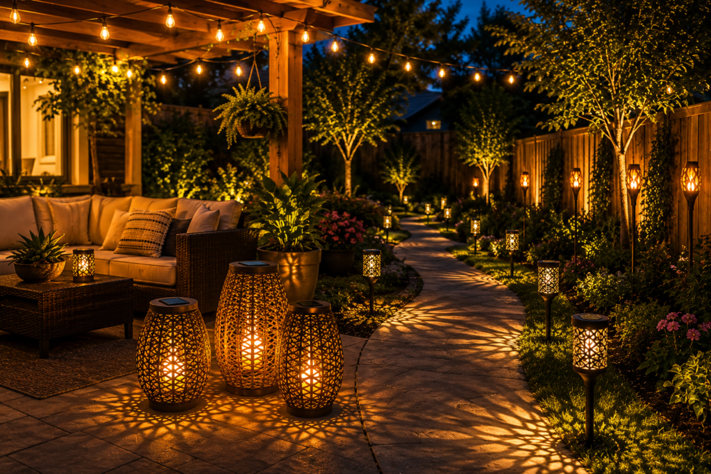 Solar lighting ideas for backyard spaces