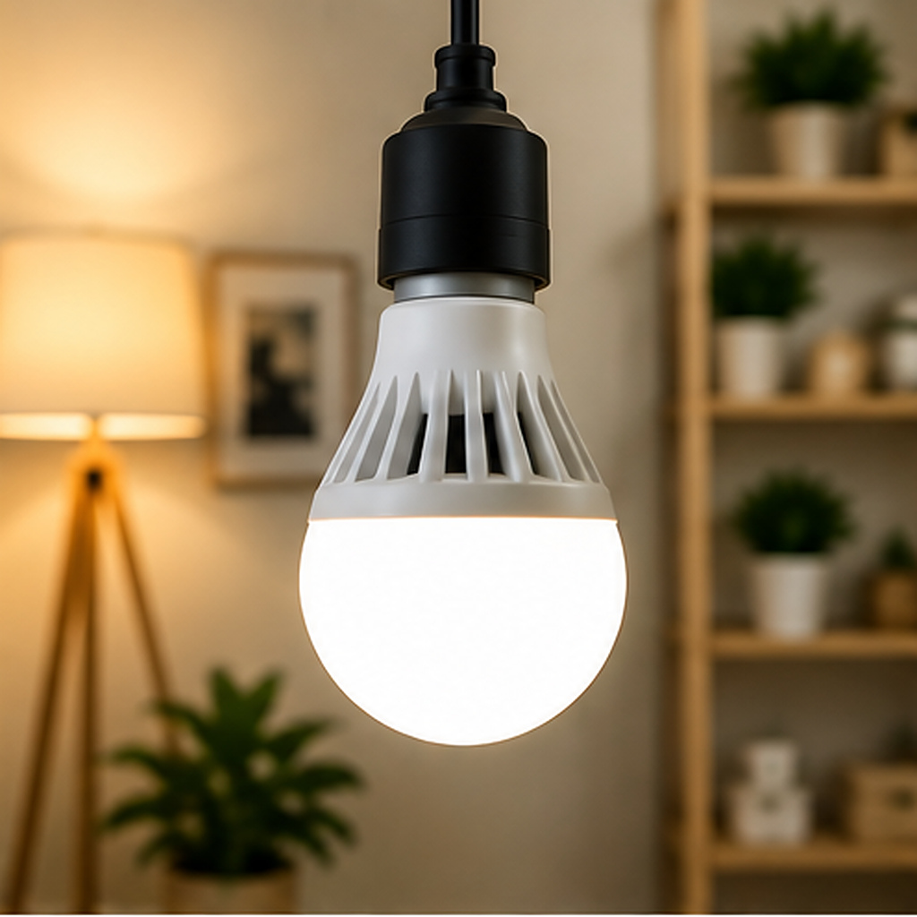 LED lighting for home energy savings Energy-efficient LED lighting in a modern American home