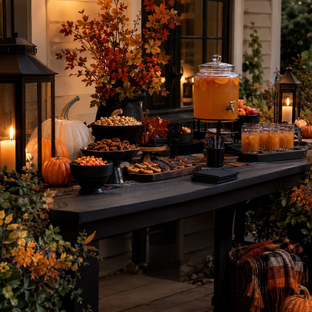 Build a Halloween Snack Station for a Halloween backyard evening party