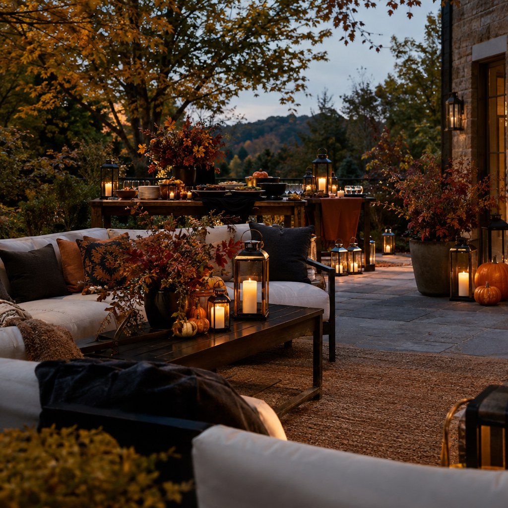 Use Lanterns for Portable Light for a Halloween backyard evening party