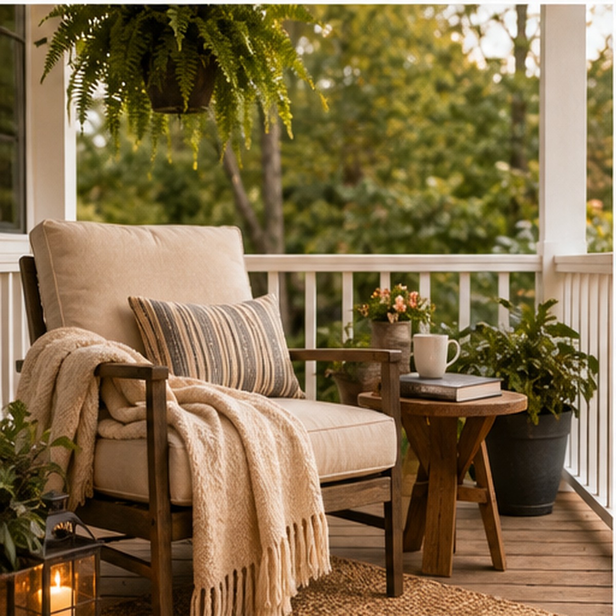 Private garden retreat surrounded by plants