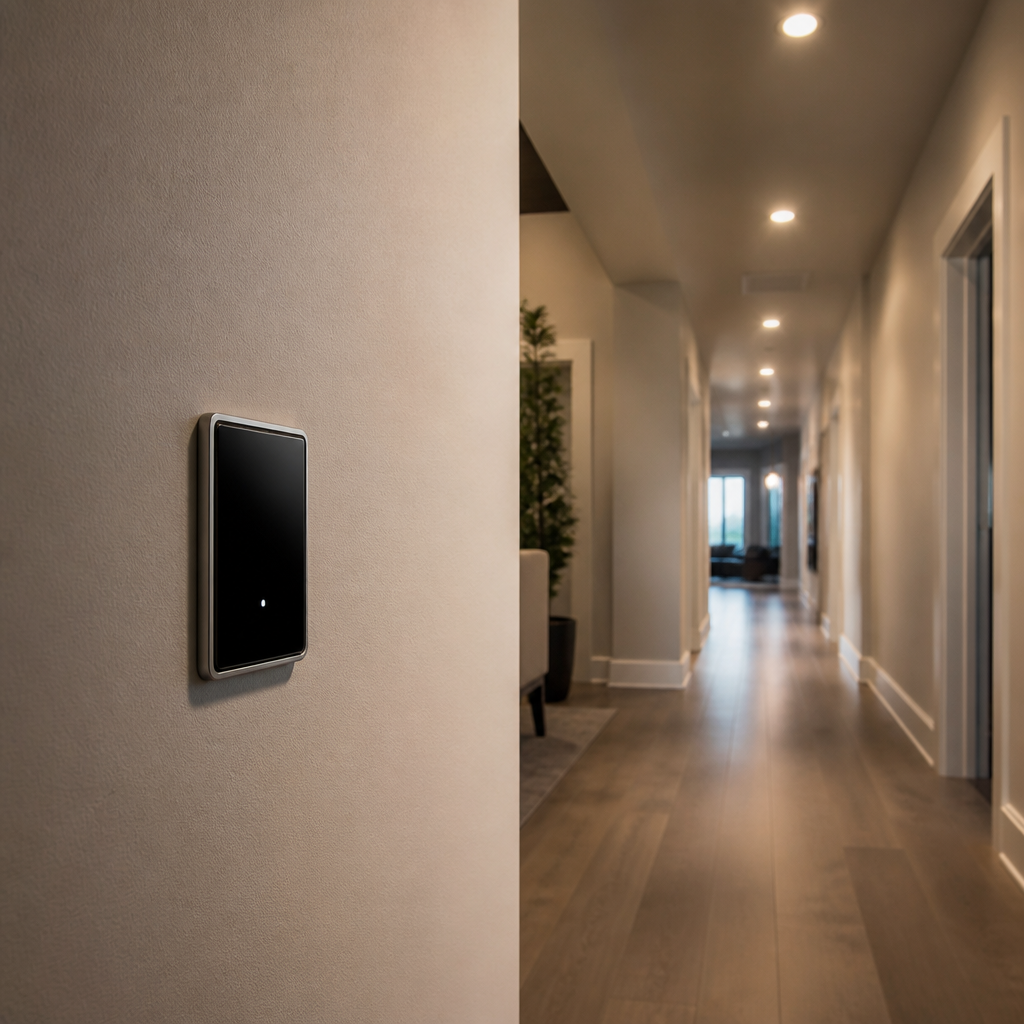 Smart light switch controlling hallway lights