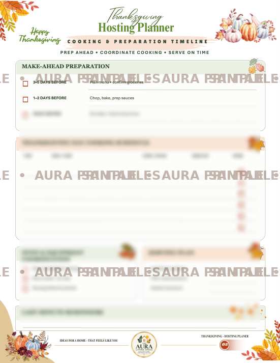 Aura Printables | Thanksgiving Hosting Planner & Digital Planners